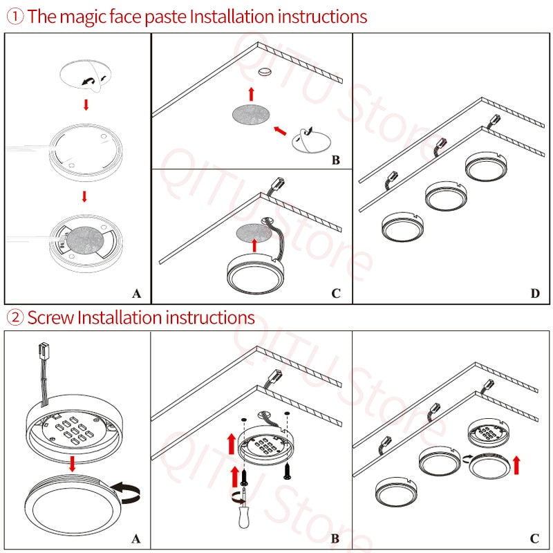 Cabinet spotlight household ultra-thin 8mm showcase surface mounted LED panel light DC12V kitchen furniture mini small downlight