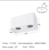 10W 20W Arc COB Led Downlight Surface Mounted Adjustable Square Ceiling Spot Lights Lamps For Indoor Home