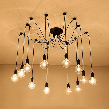 Ceiling Lights DIY Art Spider Ceiling Lamp Fixture Light Hanging Nordic Retro Edison Bulb Light Vintage Loft Antique hanging