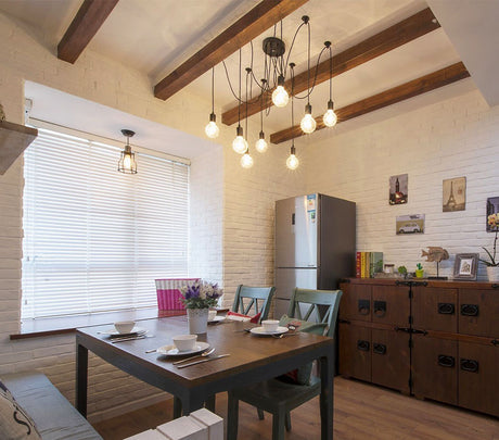 Ceiling Lights DIY Art Spider Ceiling Lamp Fixture Light Hanging Nordic Retro Edison Bulb Light Vintage Loft Antique hanging