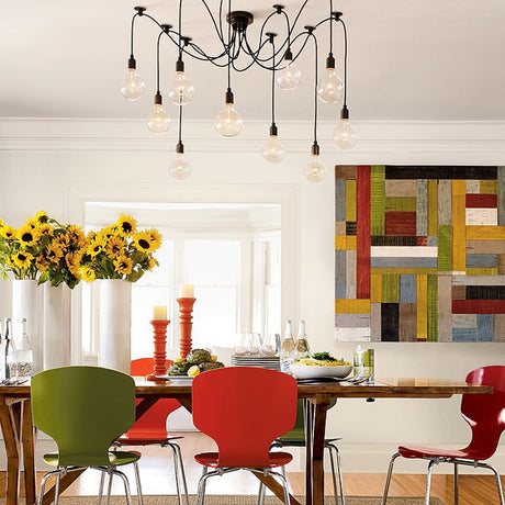 Ceiling Lights DIY Art Spider Ceiling Lamp Fixture Light Hanging Nordic Retro Edison Bulb Light Vintage Loft Antique hanging