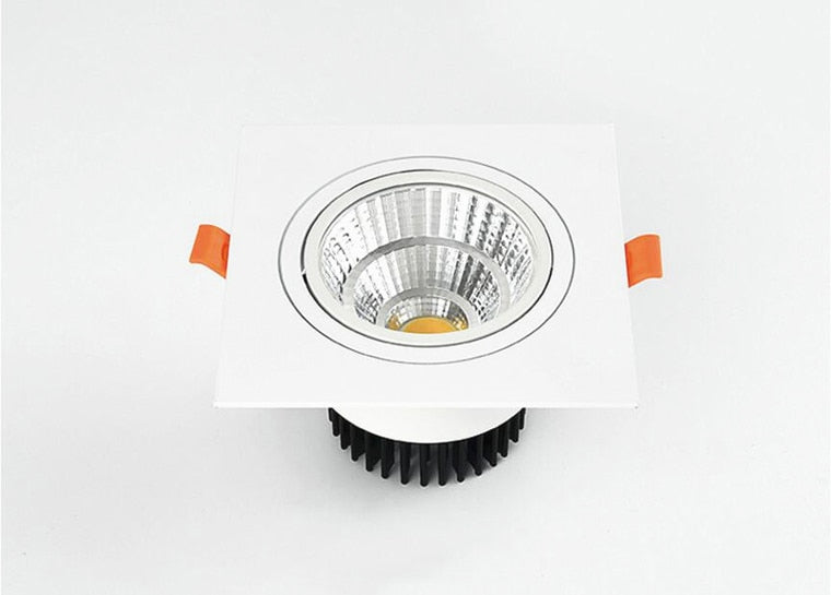 Square Dimmable Recessed COB LED Downlights  7W 9W 12W  LED Ceiling Spot Lights AC85-265V LED Ceiling Lamps Indoor Lighting