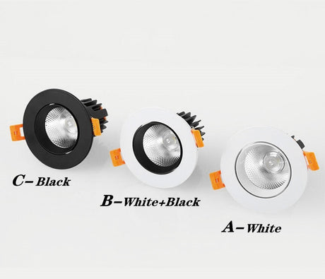 Recessed Dimmable Round Anti Glare COB LED Downlights 7W 9W 12W  LED Ceiling Spot Lights Background Lamps Indoor Lighting