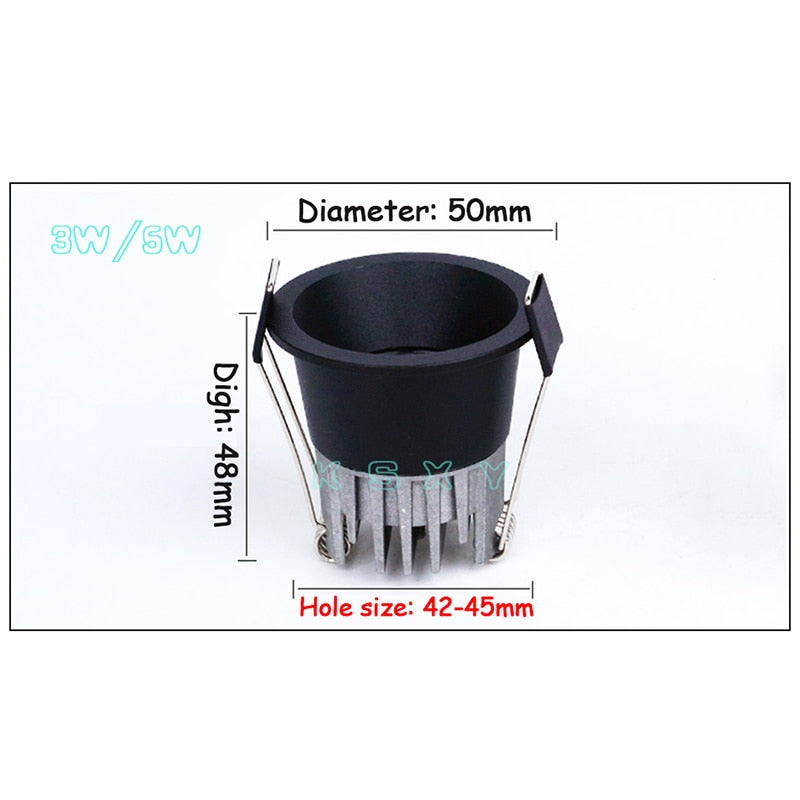 LED Mini ceiling 110V 220V COB spot light lamp dimmable 3W mini LED downlight white, black, led Ceiling Recessed Lamp