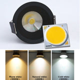 LED Mini ceiling 110V 220V COB spot light lamp dimmable 3W mini LED downlight white, black, led Ceiling Recessed Lamp