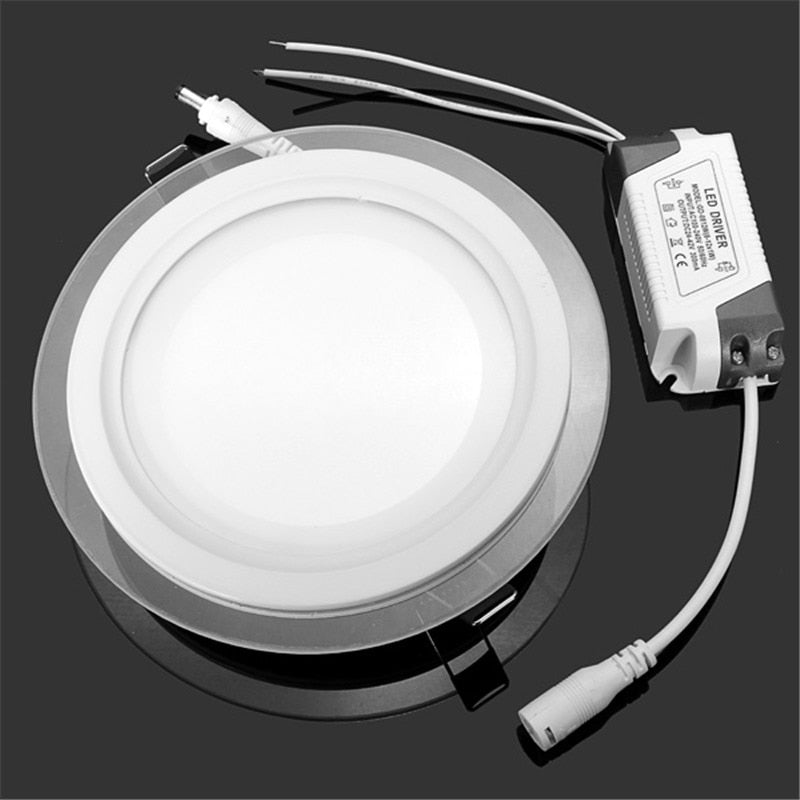 Dimmable LED Panel Light Round Glass Panel Downlight 6W 12W 18W 24W Ceiling Recessed Lights Spot Light Indoor Lamps AC85-265V
