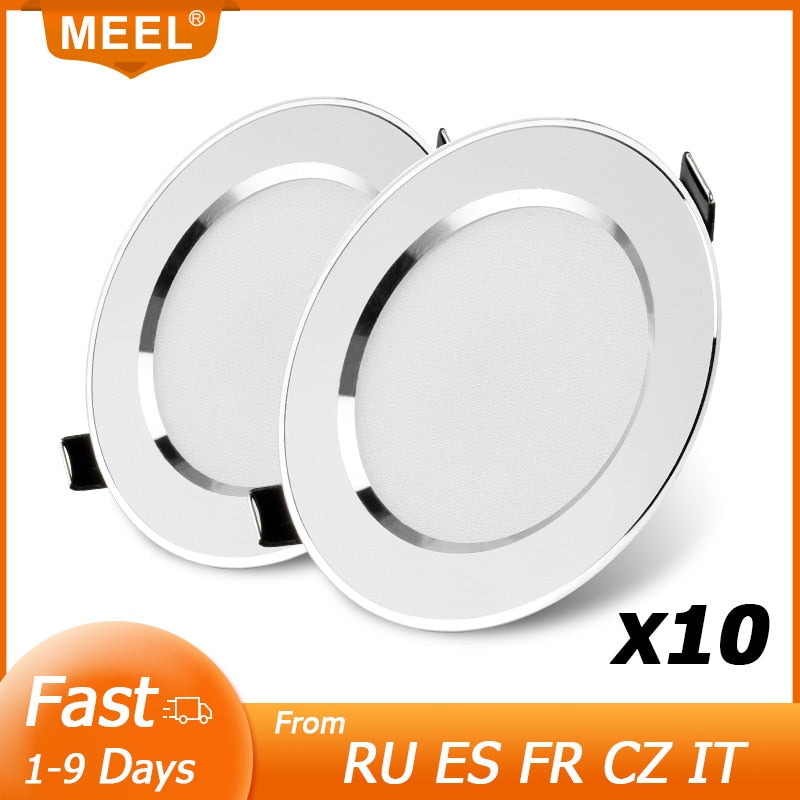 LED Downlight 10Pcs 3W 5W 7W 9W 12W 15W Recessed Round LED Ceiling Light Lamp 220V 240V Indoor Lighting Warm White Cold White