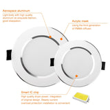 LED Downlight 10Pcs 3W 5W 7W 9W 12W 15W Recessed Round LED Ceiling Light Lamp 220V 240V Indoor Lighting Warm White Cold White