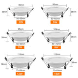 LED Downlight 10Pcs 3W 5W 7W 9W 12W 15W Recessed Round LED Ceiling Light Lamp 220V 240V Indoor Lighting Warm White Cold White