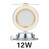 LED Downlight 5W 9W 12W 15W 18W Round Gold Recessed Lamp 220V 230V 240V Led Bulb Bedroom Kitchen Indoor LED Spot Lighting