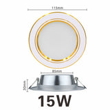 LED Downlight 5W 9W 12W 15W 18W Round Gold Recessed Lamp 220V 230V 240V Led Bulb Bedroom Kitchen Indoor LED Spot Lighting