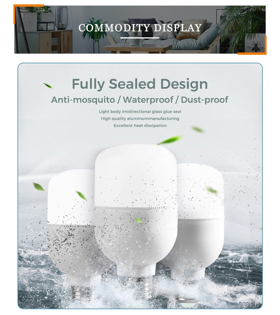 KARWEN Lampada LED Bulb E27 No Flicker LED Lamp 5W 10W 15W 20W 30W Bomlillas LED Ampoule Blub 220V For Indoor Home Table Lamp