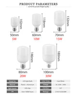 KARWEN Lampada LED Bulb E27 No Flicker LED Lamp 5W 10W 15W 20W 30W Bomlillas LED Ampoule Blub 220V For Indoor Home Table Lamp