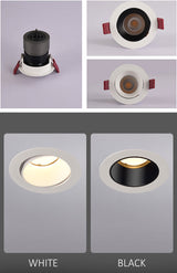 LED Recessed Spotlight Lamp Angle Adjustable Home Spotlight 75mm Hole Ceiling Downlight Minimalist Living Room Background Wall