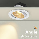 DBF Black/White Body Recessed LED Dimmable Downlight COB 6W 9W 12W 15W LED Spot Light LED Decoration Ceiling Lamp AC 110V/220V