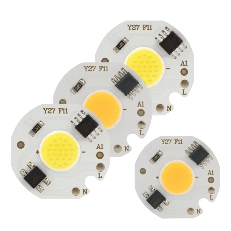 LED COB Chip 10pcs/lot MINI 220V 3W 5W 7W 9W Smart IC No Need Driver LED Bulb Lamp for Flood Light Spotlight Downlight Lighting