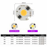 LED COB Chip 10pcs/lot MINI 220V 3W 5W 7W 9W Smart IC No Need Driver LED Bulb Lamp for Flood Light Spotlight Downlight Lighting