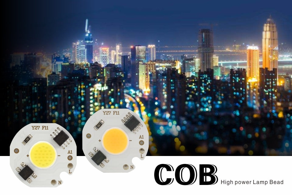 LED COB Chip 10pcs/lot MINI 220V 3W 5W 7W 9W Smart IC No Need Driver LED Bulb Lamp for Flood Light Spotlight Downlight Lighting