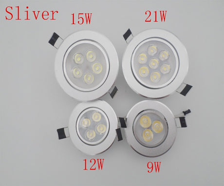 LED round Dimmable Led downlight light Ceiling Spot Light 6w 9w 12w 15w 21w AC110-220V ceiling recessed Lights Indoor Lighting