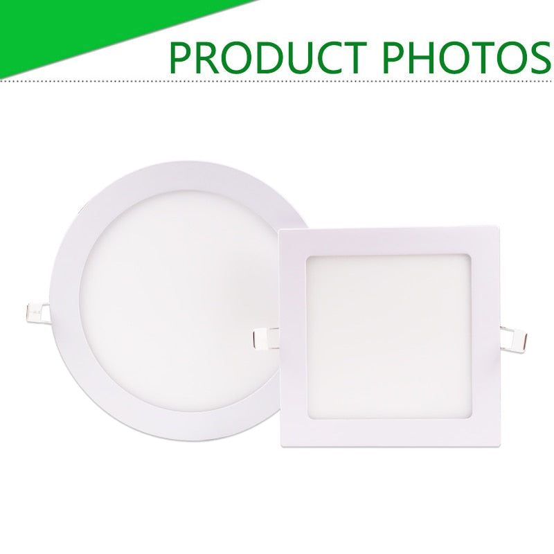 LED Ultra thin Downlight lamp 24W 18W 12W 9W 6W 3W AC110V 220V led ceiling recessed grid downlight slim round square panel light