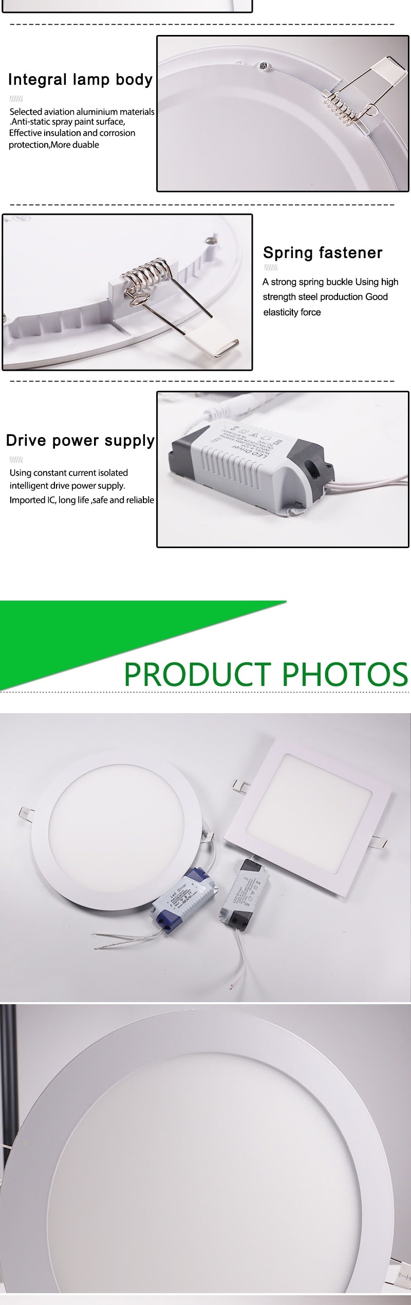 LED Ultra thin Downlight lamp 24W 18W 12W 9W 6W 3W AC110V 220V led ceiling recessed grid downlight slim round square panel light