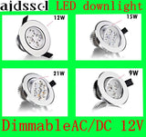 LED Downlight Recessed LED Dimmable Downlight COB 9W 12W 15W 21W LED Spot light decoration Ceiling Lamp AC/DC12V