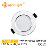 LED Downlight 3W 5W 7W 9W 12W 15W Recessed Round LED Ceiling Lamp AC 220V 230V 240V Indoor Lighting Warm White Cold White