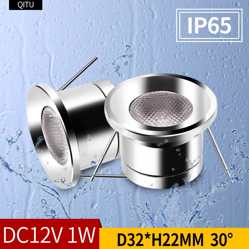Bathroom ceiling spotlight IP65 outdoor waterproof embedded cabinet round LED light focus DC12V mini small downlight spotlight