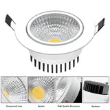 DBF Dimmable COB Recessed Downlight 5W 7W 10W 12W White/Black Body Ceiling Spot Light with 90-265V LED Driver 3000K 4000K 6000K