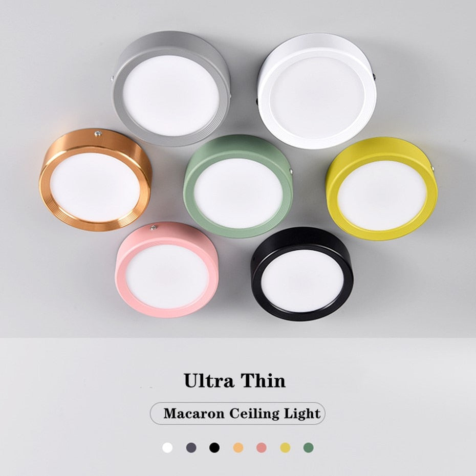 Surface Mounted Ceiling Downlight 220V colorful downlight led lights 3W 5W 7W 9W led spot lights Ceiling Fixtures Lighting