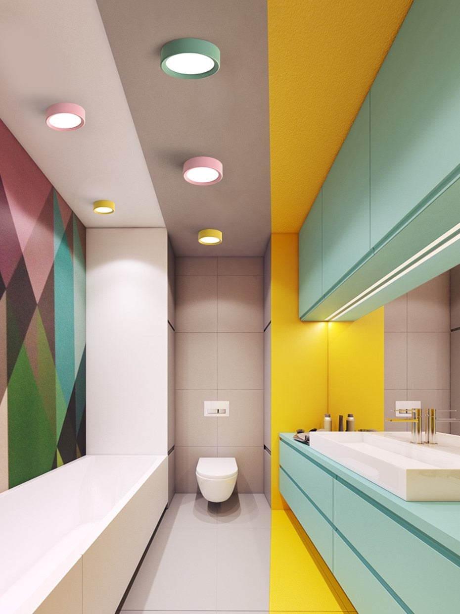 Surface Mounted Ceiling Downlight 220V colorful downlight led lights 3W 5W 7W 9W led spot lights Ceiling Fixtures Lighting