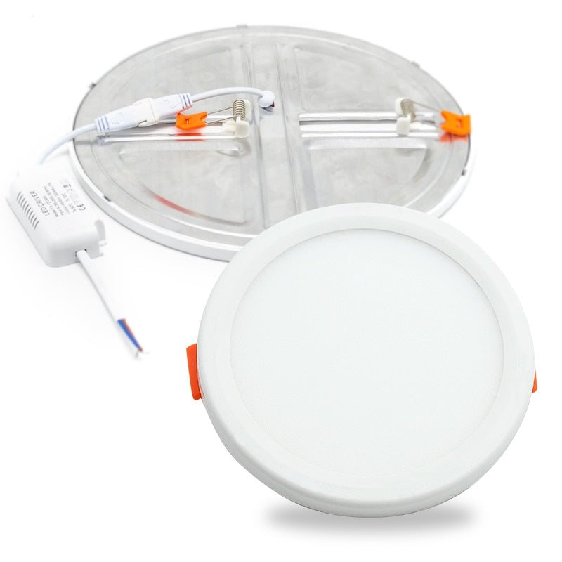 Ultra Thin AC85-265V Round LED Panel Light 6W 8W 15W 20W Aluminum Ceiling Recessed Downlight open hole adjustable White