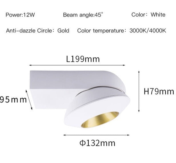 12W Adjustable COB Led Downlights Surface Mounted Flexible Ceiling Spots Lights Nordic Lamps For Home Indoor Study Room
