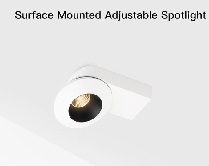 12W Adjustable COB Led Downlights Surface Mounted Flexible Ceiling Spots Lights Nordic Lamps For Home Indoor Study Room