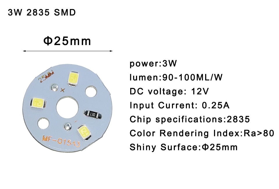 5PCS a Lot DC12V lamp Bead LED Bulb Lamp 3W 6W 9W 12W 15W 18W Brightness Light Board For led bulb led downlight