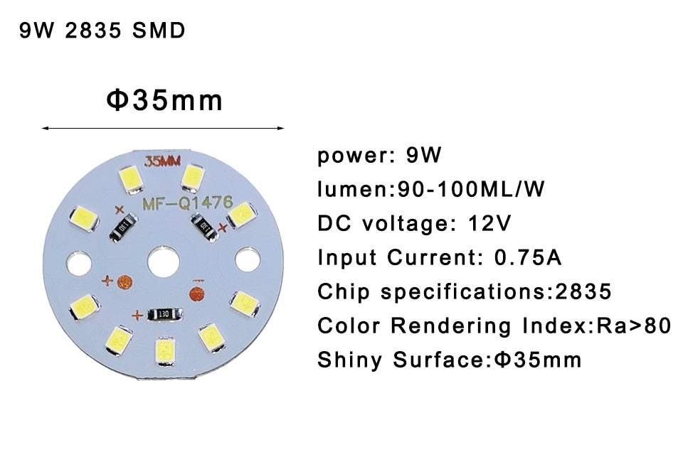 5PCS a Lot DC12V lamp Bead LED Bulb Lamp 3W 6W 9W 12W 15W 18W Brightness Light Board For led bulb led downlight