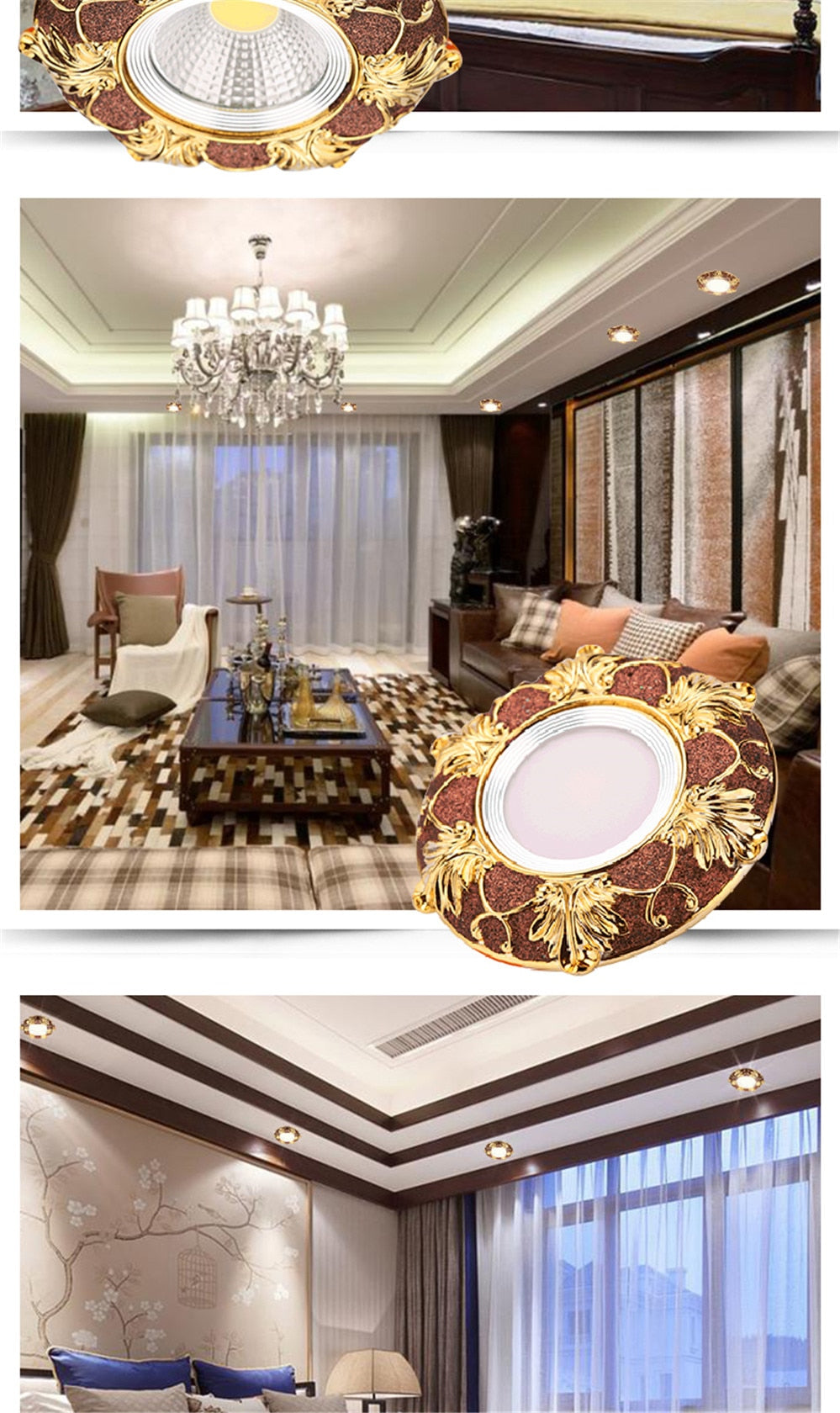 DBF Stretchable Recessed Ceiling Downlight 7W 10W 12W Black/White 360 Degree Rotatable 3000K/4000K/6000K Ceiling Spot Light