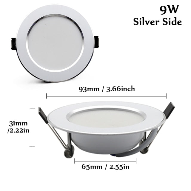 LED Downlight 18W 15W 12W 9W 7W Round Recessed Lamp AC 220V Led Down Light 240V Home Decor Bedroom Kitchen Indoor Spot Lighting