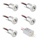 LED Spotlight 12V 1W Recessed Ceiling Light Kitchen Stairs Closet Lamp Hallway Showcase Light Cabinet Downlight IP65 with Driver