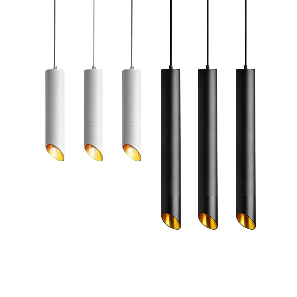 DBF Black/White Long Tube Wire Hanging COB Ceiling LED Spot Light Dimmable 7W 3000K/4000K/6000K Surface Mounted Downlight AC220