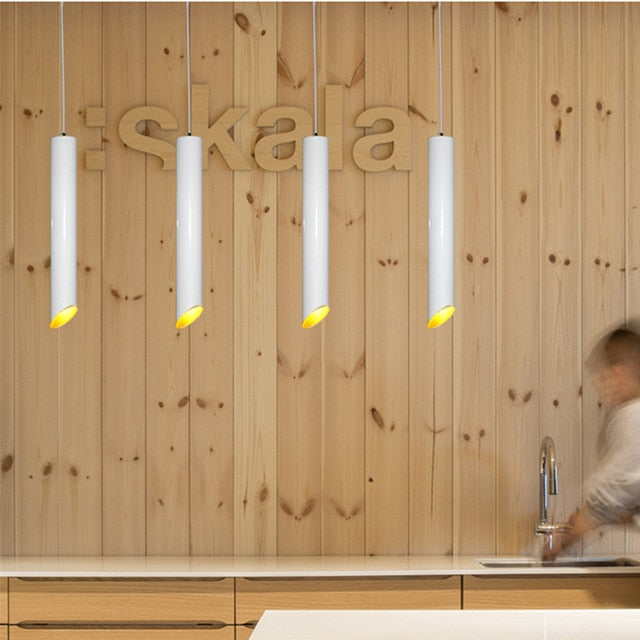 DBF Black/White Long Tube Wire Hanging COB Ceiling LED Spot Light Dimmable 7W 3000K/4000K/6000K Surface Mounted Downlight AC220