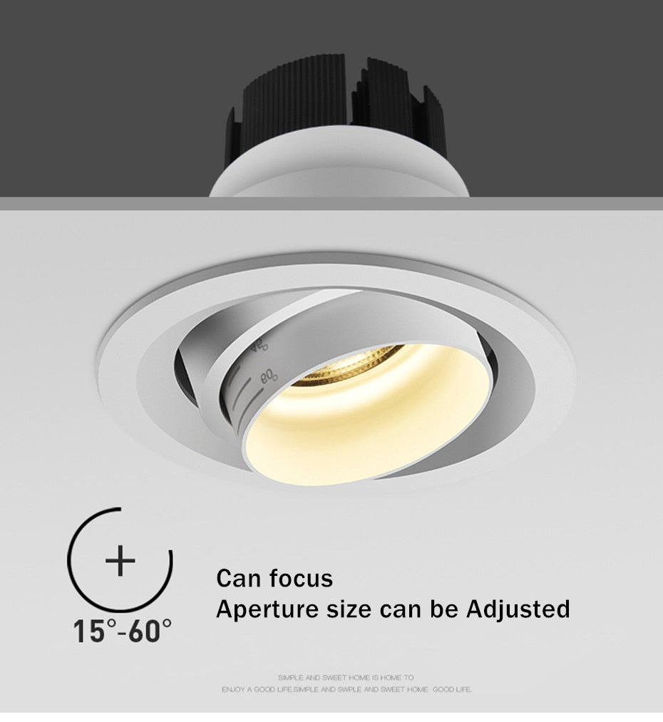 Retractable Led Downlight 15W 10W Recessed Round LED Ceiling Lamp AC 220V 110V For Bedroom Kitchen Indoor LED Spot Lighting
