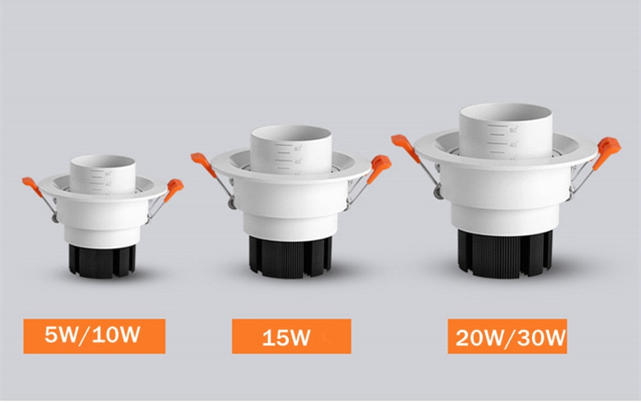 Retractable Led Downlight 15W 10W Recessed Round LED Ceiling Lamp AC 220V 110V For Bedroom Kitchen Indoor LED Spot Lighting