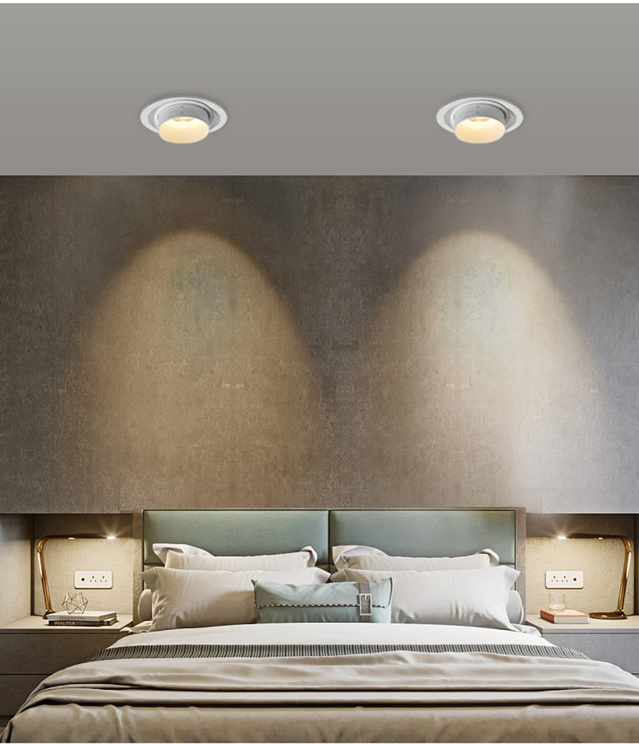 Retractable Led Downlight 15W 10W Recessed Round LED Ceiling Lamp AC 220V 110V For Bedroom Kitchen Indoor LED Spot Lighting