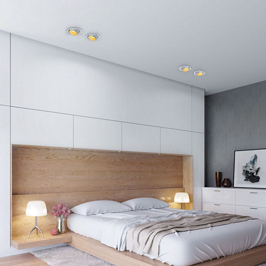 Retractable Led Downlight 15W 10W Recessed Round LED Ceiling Lamp AC 220V 110V For Bedroom Kitchen Indoor LED Spot Lighting