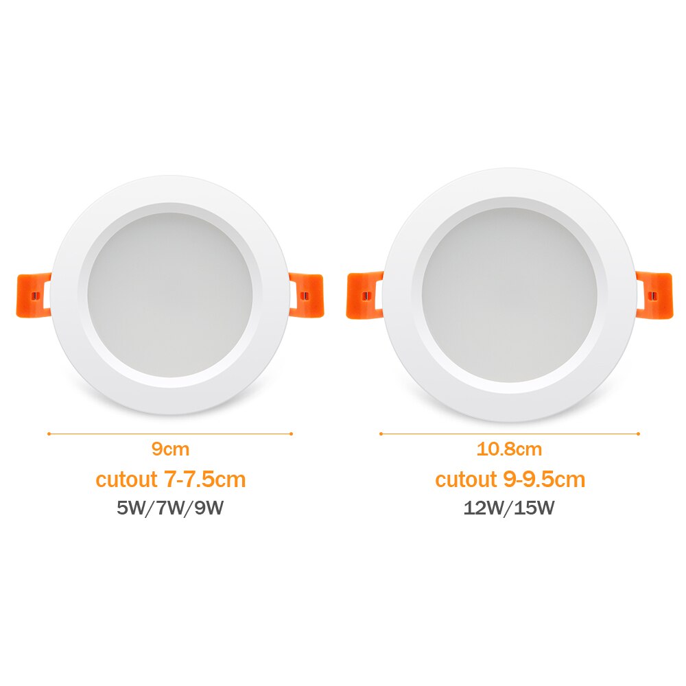 Waterproof LED Downlight 5W 12W 15W IP65 Waterproof Recessed lamp Spot Light AC220V 110V Outdoor Bathroom LED Spot Lighting