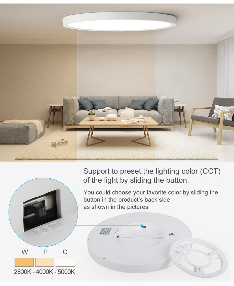 LED Ceiling Light Dimmable 12W 18W 24W 32W 220V With 3 Color Adjustable For Bedroom Living room Bathroom Modern Ceiling Lamp