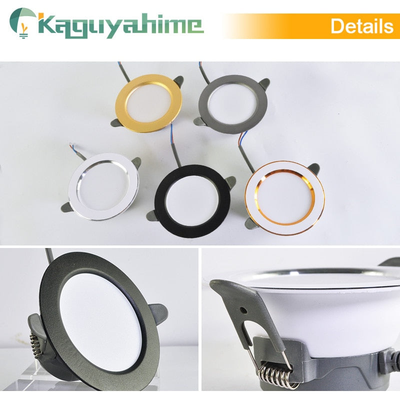 Kaguyahime LED Downlight 3000k 4500K 6000K Round Spot Light 5w 3w Indoor Recessed Lamp AC 220V Gold Silver Surface LED Spotlight