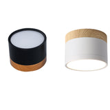 LED Downlight Dimmable 5W 9W 12W Led Surface Mounted Ceiling Downlight Nordic Iron+wood Spot light for indoor Foyer,Living Room