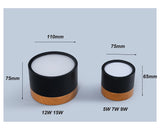 LED Downlight Dimmable 5W 9W 12W Led Surface Mounted Ceiling Downlight Nordic Iron+wood Spot light for indoor Foyer,Living Room